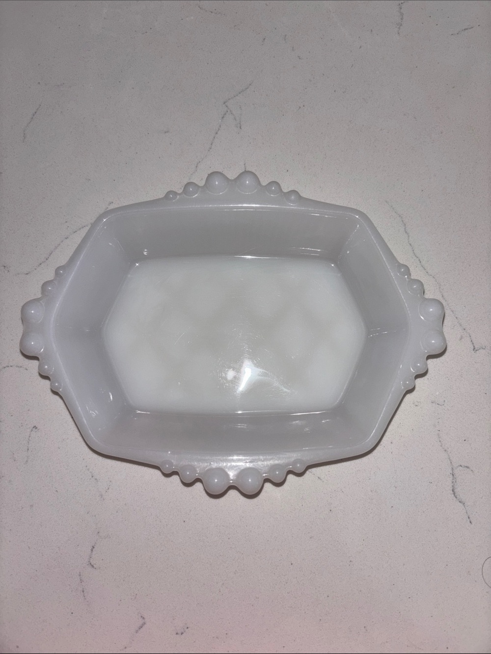 Milk Glass Decorative Dish - White